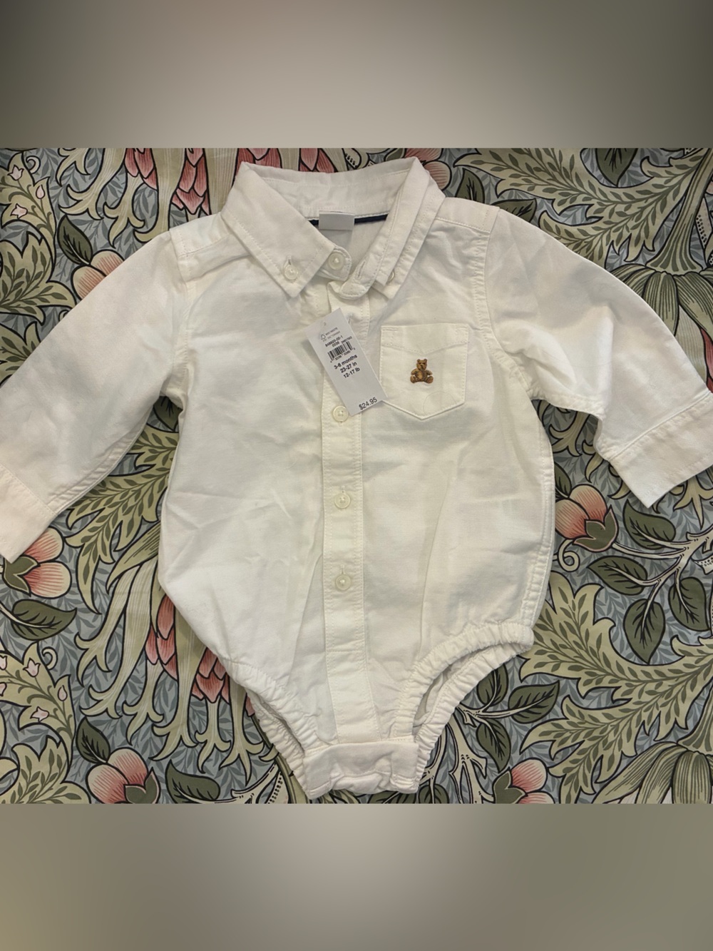 Baby Gap White Button Down Oxford style Onesie